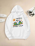 Women's Hoodie Learning Gives You Wings To Fly With Colorful Butterflies Among Sunshine Flowers
