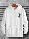 Men's Hoodie Minimalist Black Silhouette Figure Holding Golf Club Hoodie