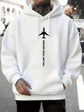Men's Hoodie Follow Your Dreams Black Airplane Above Urban Streets Hoodie