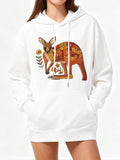 Women's Hoodie Floral Patterns With Wildflowers And Botanical Elements Kangaroo