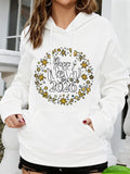 Women's Hoodie Happy New Year Surrounded By Playful Flower Pattern 2026 Hoodie