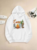 Women's Hoodie Camp Life Cozy Wilderness With Pine Trees Fire And Mountain Scene Hoodie