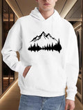 Men's Hoodie Snowy Peaks And Towering Pines Under Serene Mountain Landscape