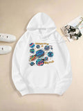Women's Hoodie Beautiful Galaxy Colorful Painted Planets Under Star Filled Sky
