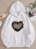 Men's Hoodie Leopard Print With Faded Edges Forming A Large Heart