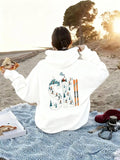 Women's Hoodie Snowy Pines With Skiers Gliding Among Majestic Mountain Scenery Ski