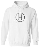 Men's Hoodie Simple Mechanical Diagram With Linework Numbers And Letter H