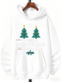 Men's Hoodie Family Christmas Squad With Golden Stars Evenly Spacing Two Festive Trees