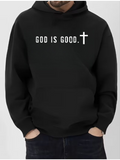 Men's Hoodie God Is Good Minimalist White Cross Hoodie