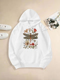 Women's Hoodie Wild Garden Filled With Colorful Blossoms And Majestic Dragonfly