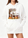 Women's Hoodie Cozy Autumn Afternoon With Squirrel Books Pumpkin And Tree