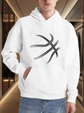 Men's Hoodie Abstract Linework Minimalist Modern Graphic Basketball