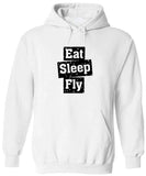 Men's Hoodie Eat Sleep Fly Grungy Block Letters On Minimalist Urban Hoodie