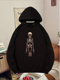 Men's Hoodie Cartoon Style Standing Skeleton Print Hoodie