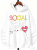 Men's Hoodie Social Worker Squad Colorful Arrow With Heart Motif Hoodie