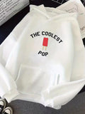 Men's Hoodie The Coolest Pop With Red Popsicle Under Playful Lettering Popsicle
