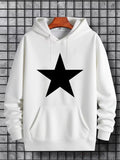 Men's Hoodie Bold Minimalist Impactful Black Star Centered Hoodie