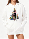Women's Hoodie Colorful Pencils Stacked In The Shape Of A Holiday Tree