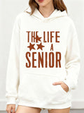 Women's Hoodie The Life Of A Senior With Stars Design Hoodie