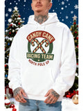 Men's Hoodie Candy Cane Racing Team Christmas Theme North Pole Hoodie