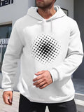 Men's Hoodie Geometric Circular Pattern With Repeating Black Triangle Shapes Hoodie