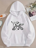 Men's Hoodie Dynamic Action Goalie With Hockey Stick And Helmet Blocker Pads Ice Player