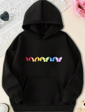 Men's Hoodie Colorful Gradient Butterflies Spreading Wings In Rainbow Order Butterfly