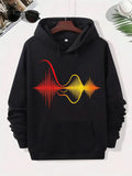 Men's Hoodie Vibrant Colorful Pulse Wave Pattern With Radiant Gradient Overlay Soundwave