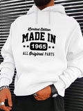Men's Hoodie Limited Edition Made In 1965 All Original Parts Vintage Heritage Design Hoodie