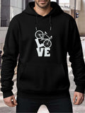 Men's Hoodie Love With Creative Bicycle Art Above Text