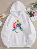Men's Hoodie Colorful Floral Patterns Forming An Abstract Vibrant Horse