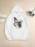 Women's Hoodie Butterfly In Flight Surrounded By Tiny Fluttering Butterflies Hoodie