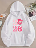 Men's Hoodie Love Twenty Six Pink Graduation Cap With Year Numbers