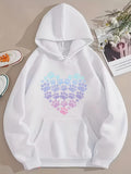 Men's Hoodie Gradient Pastel Colors Shaped Paws Forming A Heart