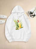 Women's Hoodie Refreshing Greenery With Aloe Vera And Tropical Flora Plant