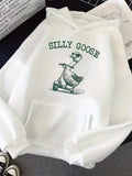 Men's Hoodie Silly Goose Wearing Sunglasses And Hat Riding A Scooter Goose
