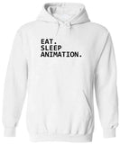Men's Hoodie Eat Sleep Animation Minimalist Slogan Surrounded By Clean Modern Lettering Hoodie