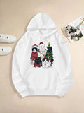 Women's Hoodie Playful Winter Cats In Festive Hats Near Christmas Tree