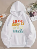 Men's Hoodie In My Hockey Era Playful Pastel Letters On White Hoodie
