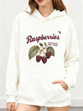 Women's Hoodie Raspberries Fresh Green Leaves And Sweet Juicy Fruit Branch