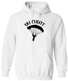 Men's Hoodie Oh Chute Parachuting Under Bold Lettering Parachute