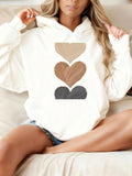 Women's Hoodie Creamy Tones Gradient Stacked Layered Hearts Hoodie