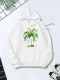 Women's Hoodie Summer Breeze Among Swaying Leaves On Vibrant Green Palm Tree