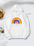 Women's Hoodie Soft Colorful Arched Bands With Gentle Sunlight Above A Bright Rainbow