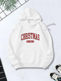 Women's Hoodie Christmas Vibes Bold Red Lettering Holiday Hoodie