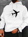 Men's Hoodie Speed Lines And Dynamic Skies With Flying Jet Plane
