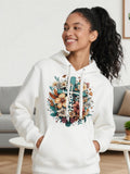 Women's Hoodie Lush Autumn Garden With Blossoming Wildflowers Surrounding A Peaceful White Hoodie