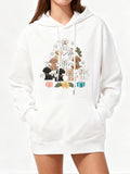 Women's Hoodie Holiday Puppies With Festive Presents Under A Christmas Tree