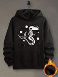 Men's Hoodie Flowing Hair Skeleton Surrounded By Bubbles Graceful Mermaid