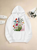 Women's Hoodie Vibrant Spring Wildflowers In Gentle Hand Bouquet
